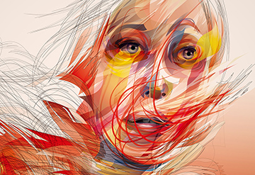Takao Aoyama,illustrator,illustration,painting,Japan,acrylic,people,woman,face,emotion,impact