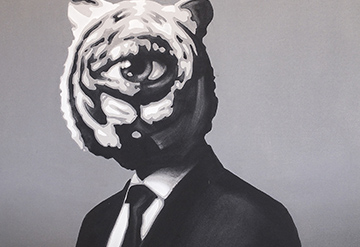Takao Aoyama,artist,art,painting,Japan,acrylic,people,eye,face,black & white,stare,emotion,impact